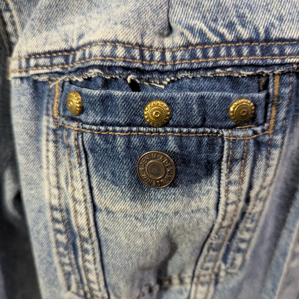 Embroidered Denim Jacket with Ruffle Hem - Picture 12 of 15